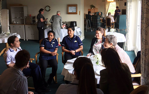 Andrea meets some of the nurses and students at Herefordshire Care Homes