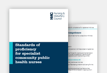 Standards of proficiency for specialist community public health nurses publication cover
