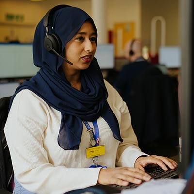 Internationally trained nurse taking a language test