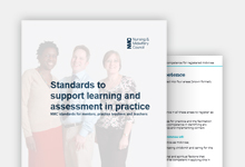 Standards to support learning and assessment in practice publication cover